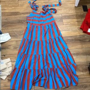 Super cute striped dress! Red and royal blue